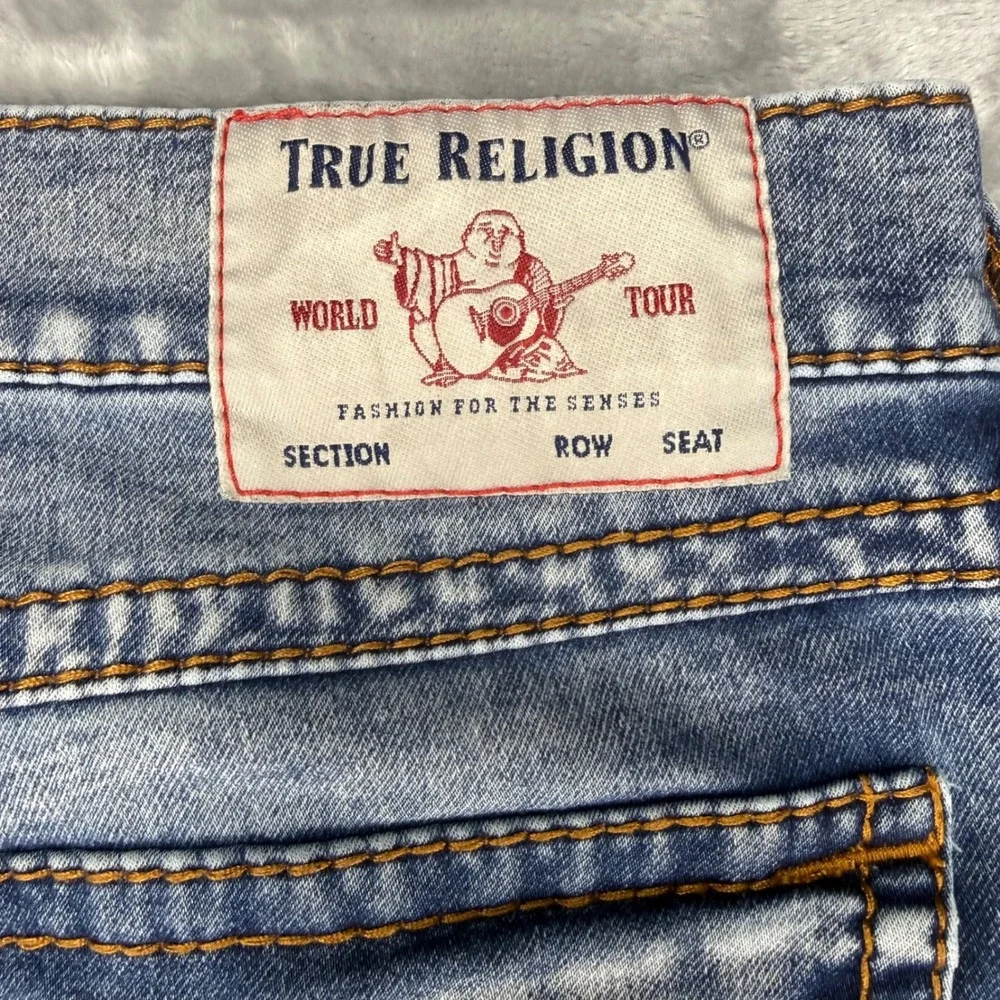 True Religion Rocco Relaxed Skinny Jeans Mens 41-29 Medium Wash Blue Denim Y2K